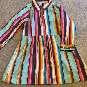 RU Girl colorful dress with pearl snap closures